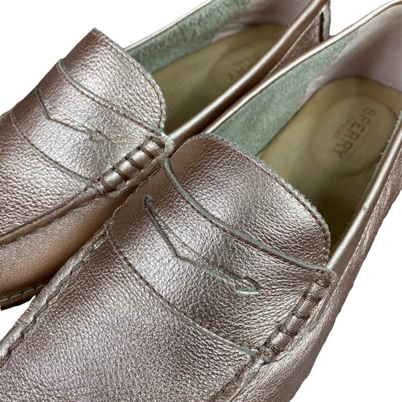 Sperry Shoes - Metallic Sperry Rose Gold Loafers 9.5